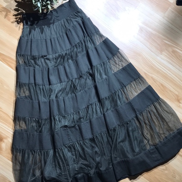 Anthropologie Dresses & Skirts - Anthropologie Green Raven’s Crossing Tulle Skirt